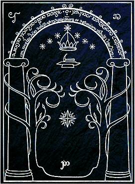 Tolkien's illustration of the Doors of Durin for The Fellowship of the Ring